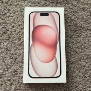 iPhone box for pink iPhone 15 empty but brand new